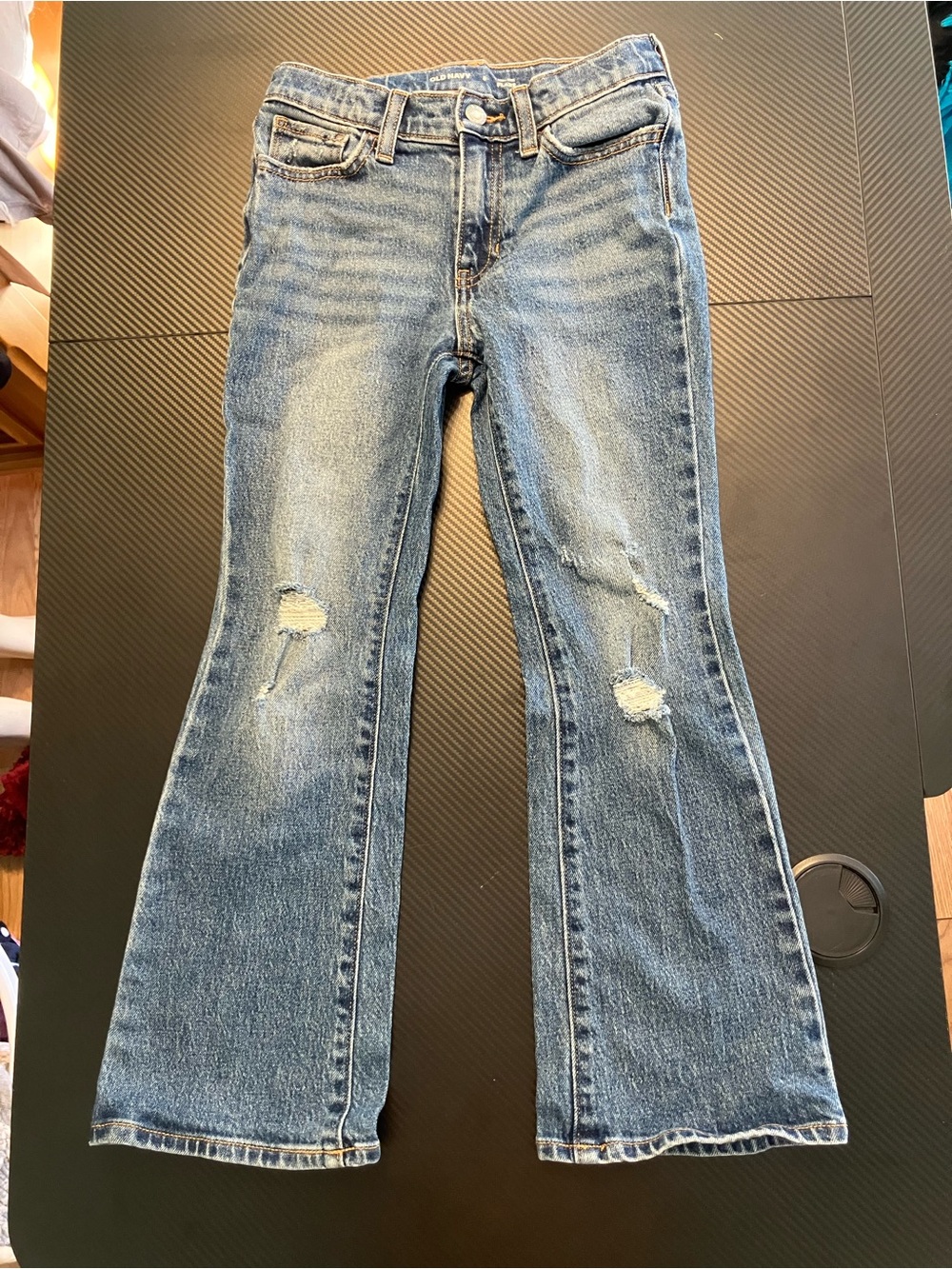 Old Navy Distressed Light Blue Flare Jeans